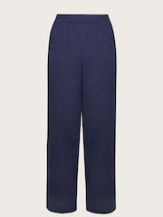 Monsoon Blue Parker 100% Linen Crop Trousers - Image 4 of 4