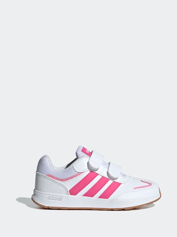 adidas Pink/White Tensaur Switch Hook and Loop Kids Trainers - Image 1 of 8 adidas Pink/White Tensaur Switch Hook and Loop Kids Trainers - Image 1 of 8