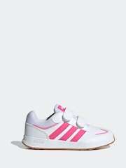 adidas Pink/White Tensaur Switch Hook and Loop Kids Trainers - Image 7 of 8