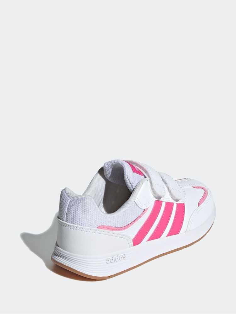 adidas Pink/White Tensaur Switch Hook and Loop Kids Trainers - Image 2 of 8 adidas Pink/White Tensaur Switch Hook and Loop Kids Trainers - Image 2 of 8