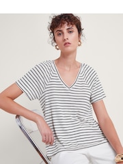 Monsoon Natural Saskia Stripe T-Shirt - Image 1 of 5