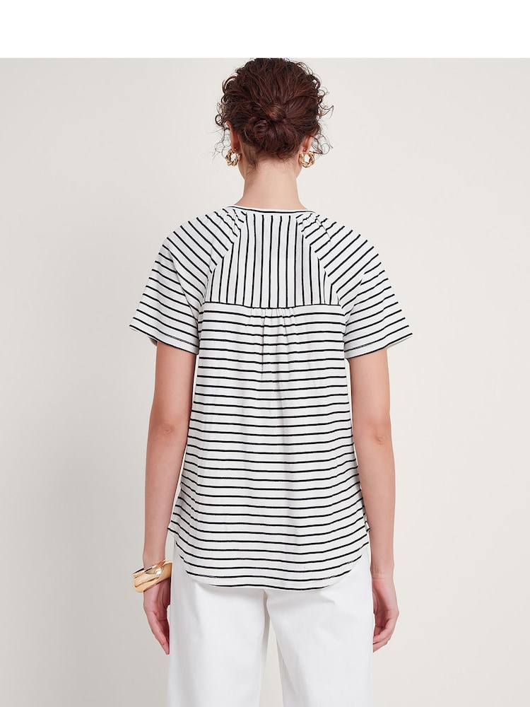 Monsoon Natural Saskia Stripe T-Shirt - Image 2 of 5