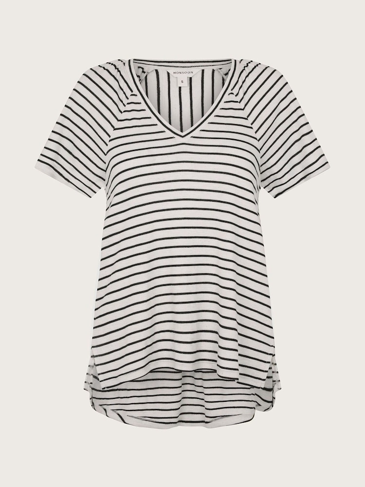 Monsoon Natural Saskia Stripe T-Shirt - Image 5 of 5