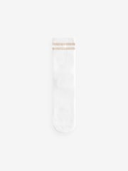 White/Neutral Stripe Cushion Sole Ribbed Sport Ankle Socks 3 Pack With Arch Support - Image 2 of 4