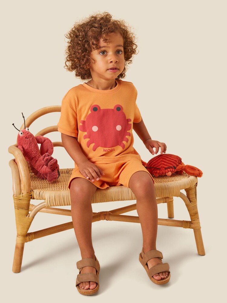 MORI Orange Organic Cotton & Bamboo Short Sleeve T Shirt - Image 2 of 5