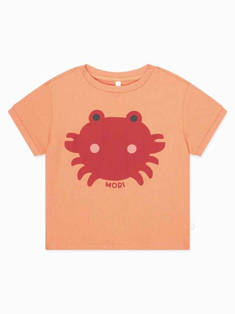 MORI Orange Organic Cotton & Bamboo Short Sleeve T Shirt - Image 5 of 5 MORI Orange Organic Cotton & Bamboo Short Sleeve T Shirt - Image 5 of 5
