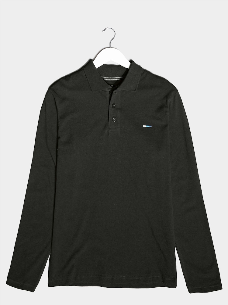 أسود - BadRhino Big & Tall Essential 100% Cotton Long Sleeve Polo Shirt - صورة 2 من 3 أسود - BadRhino Big & Tall Essential 100% Cotton Long Sleeve Polo Shirt - صورة 2 من 3