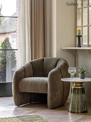 Gallery Home Moss Green Codie Leather Armchair - Image 7 of 11