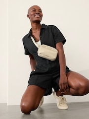 Athleta Black Linen Playsuit - Image 1 of 2