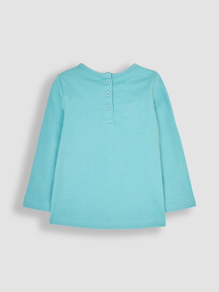 JoJo Maman Bébé Duck Egg 3-Pack Pretty Round Neck Tops - Image 2 of 7