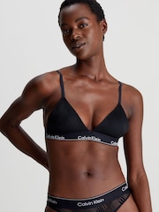 Черный - Calvin Klein Plain Slogan Triangle 100% Cotton Bra - Изображение 1 из 3