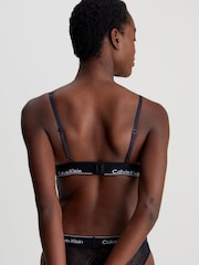 Черный - Calvin Klein Plain Slogan Triangle 100% Cotton Bra - Изображение 2 из 3