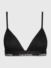 Черный - Calvin Klein Plain Slogan Triangle 100% Cotton Bra - Изображение 3 из 3