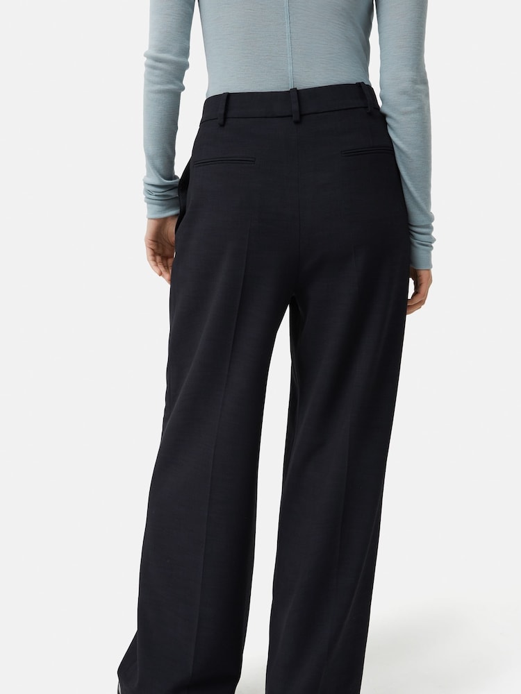 Jigsaw Blue Crosshatch Nik Trousers - Image 2 of 7