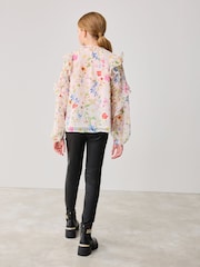 Baker by Ted Baker Pink 2 Piece Floral Blouse and PU Leggings Set - Image 3 of 15