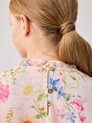 Baker by Ted Baker Pink 2 Piece Floral Blouse and PU Leggings Set - Image 5 of 15