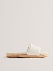 Ted Baker White Portiya Flat Espadrilles Sandals With Signature Logo - Image 1 of 5