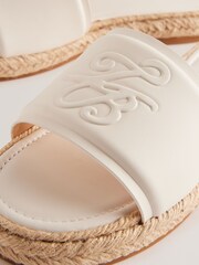Ted Baker White Portiya Flat Espadrilles Sandals With Signature Logo - Image 4 of 5