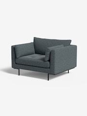 MADE.COM Basket Weave Teal Green Harlow Loveseat - Image 1 of 3