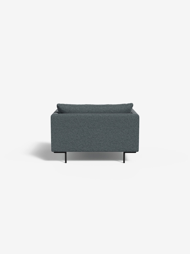 MADE.COM Basket Weave Teal Green Harlow Loveseat - Image 2 of 3