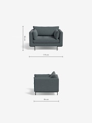 MADE.COM Basket Weave Teal Green Harlow Loveseat - Image 3 of 3