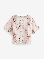 Animal Print Relaxed Fit Boxy 100% Cotton Slouch Shoulder T-Shirt - Image 7 of 8