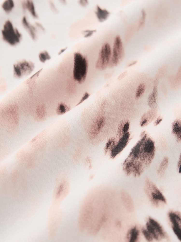 Animal Print Relaxed Fit Boxy 100% Cotton Slouch Shoulder T-Shirt - Image 8 of 8