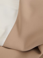 Reiss Ivory/Stone Miller Colourblock Draped Sleeve Midi Dress - Image 5 of 5