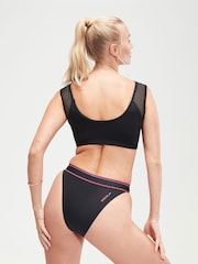 Speedo Black Womens Quick Dry Mesh Bikini Top - Image 2 of 6