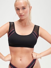 Speedo Black Womens Quick Dry Mesh Bikini Top - Image 4 of 6