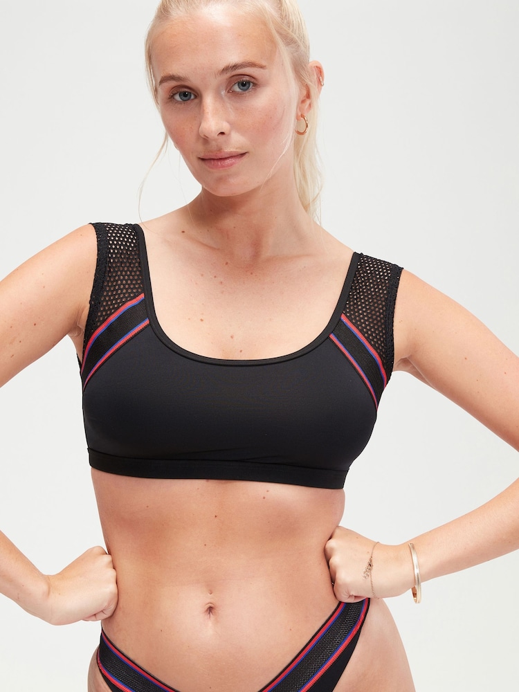 Speedo Black Womens Quick Dry Mesh Bikini Top - Image 4 of 6