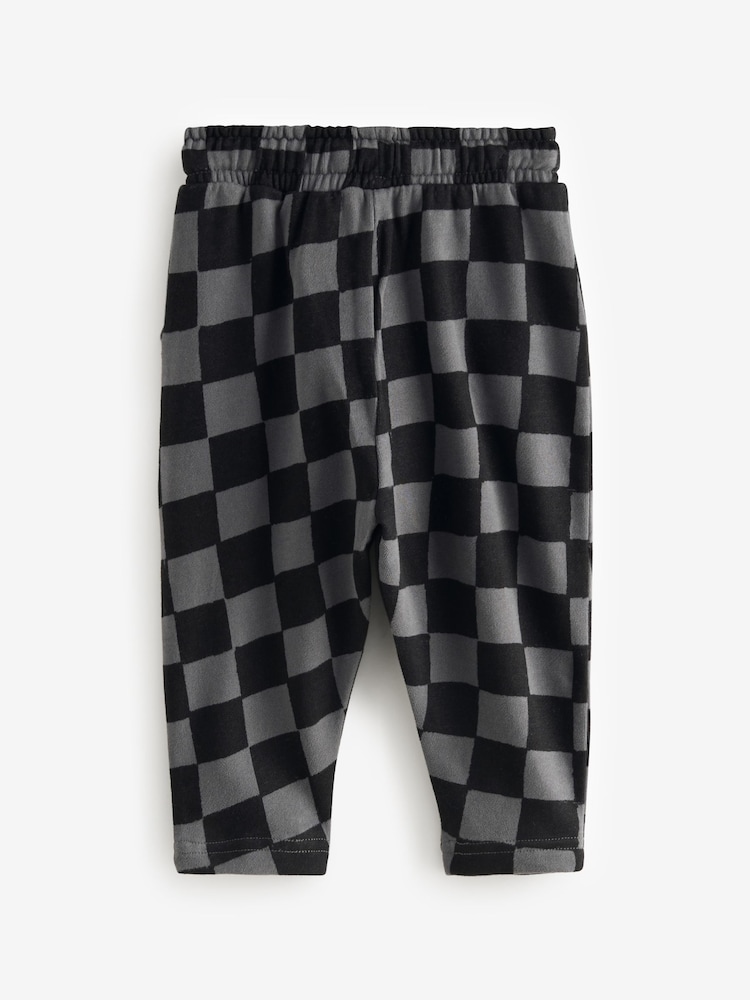 Charcoal Grey And Brown 100% Cotton Patterned Jersey Joggers 3 Pack (3mths-7yrs) - Image 5 of 7