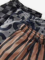 Charcoal Grey And Brown 100% Cotton Patterned Jersey Joggers 3 Pack (3mths-7yrs) - Image 6 of 7