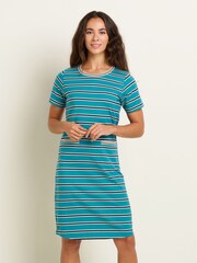 Brakeburn Blue 100% Cotton Bridport Stripe Dress - Image 2 of 5