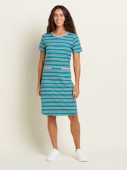 Brakeburn Blue 100% Cotton Bridport Stripe Dress - Image 5 of 5