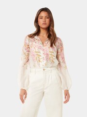 Forever New White Ellidy Button Down Blouse - Image 1 of 5