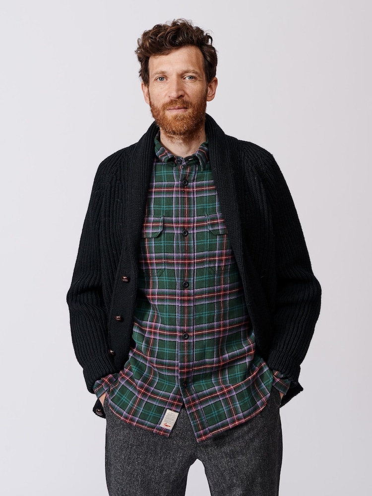 Чорний - Кардигани Aubin Earl Shawl Collar Wool - Image 4 of 9