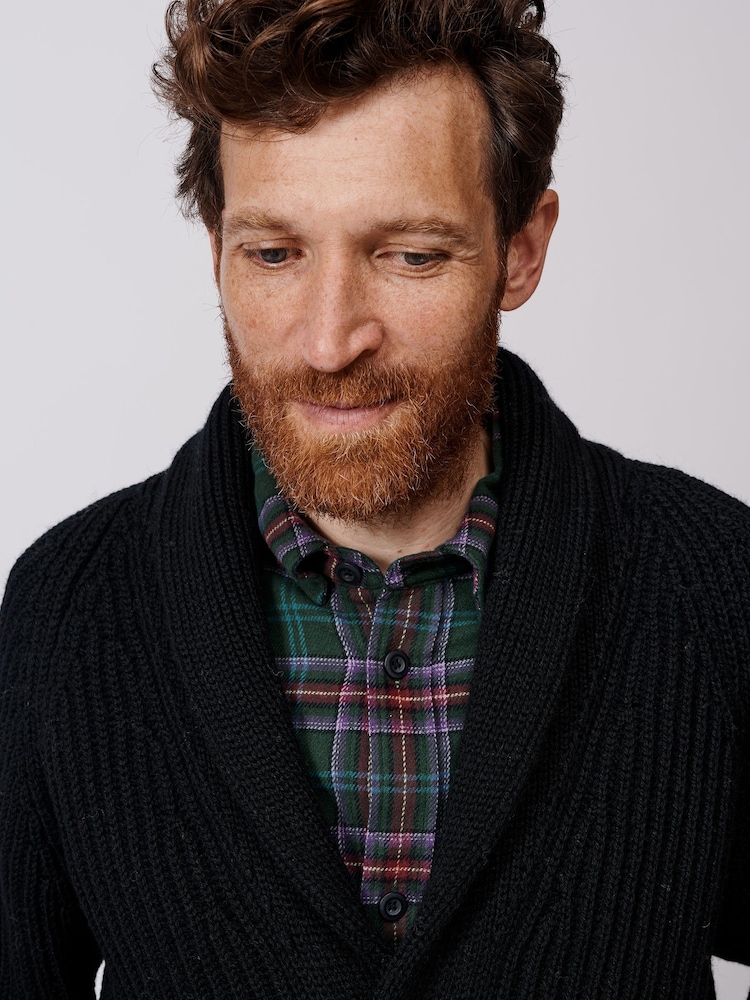 Чорний - Кардигани Aubin Earl Shawl Collar Wool - Image 5 of 9