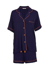 Cyberjammies Blue Revere Jersey Pyjama Short Set - Image 4 of 4