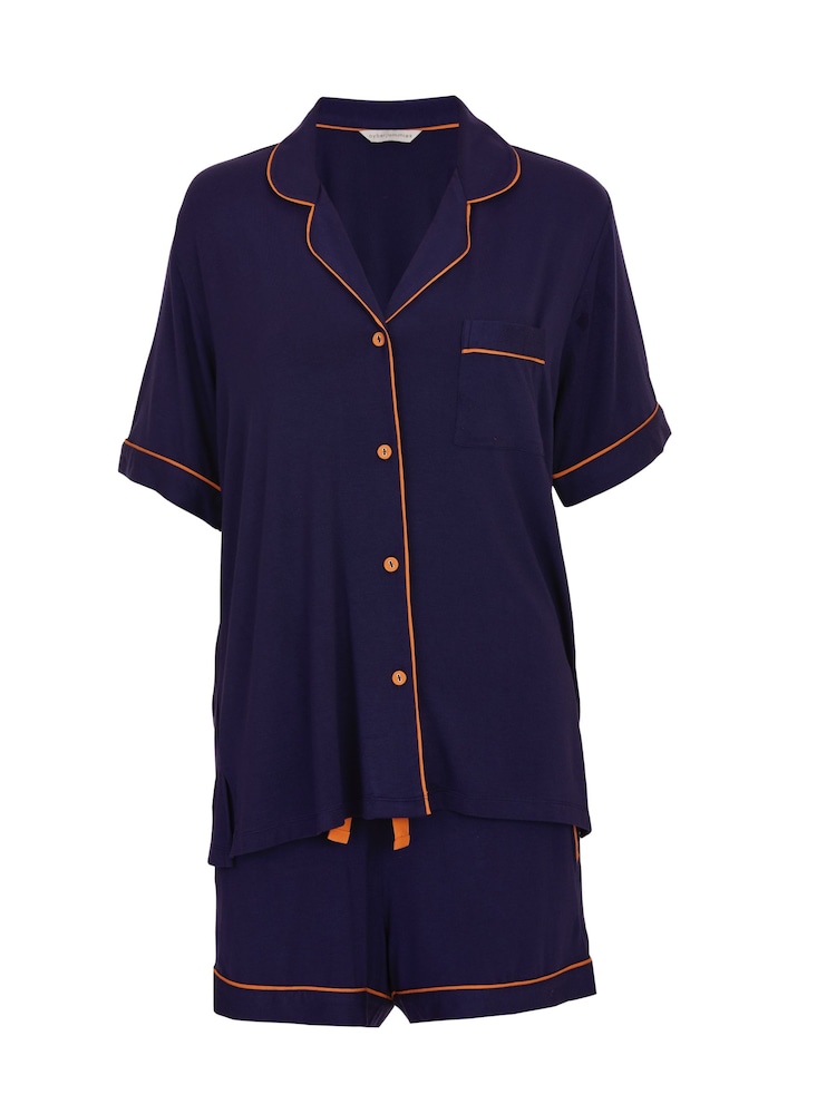 Cyberjammies Blue Revere Jersey Pyjama Short Set - Image 4 of 4