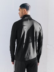 Black Active Training Textured Zip Neck Sweatshirt - Image 4 of 10