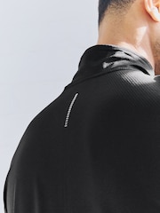 Black Active Training Textured Zip Neck Sweatshirt - Image 6 of 10