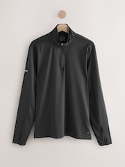 Black Active Training Textured Zip Neck Sweatshirt - Image 7 of 10