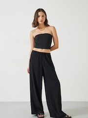 Hush Black Lyra Tie Waist Trousers - Image 1 of 5