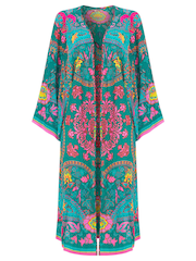 Joe Browns Green Placement Print Flared Sleeve Kimono - Image 5 of 5