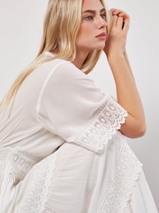 Apricot White Crochet Detail Tiered Maxi Dress - Image 5 of 5