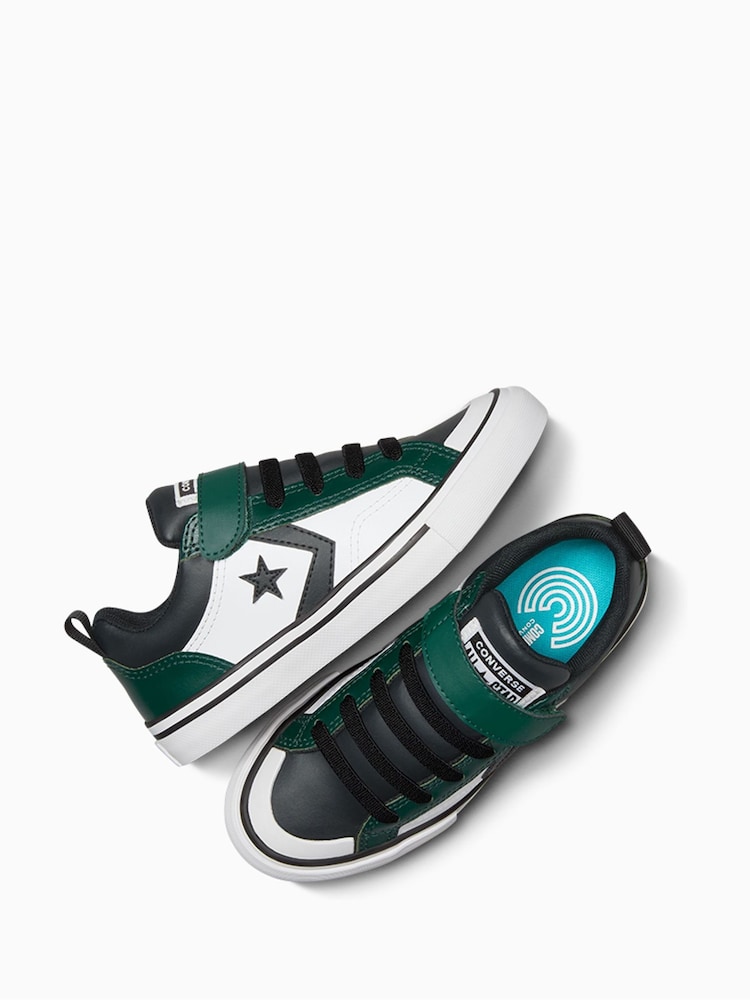 Converse Green Junior Pro Blaze Strap Leather Trainers - Image 4 of 4