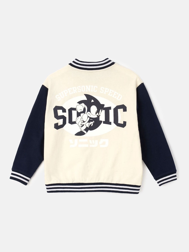 Angel & Rocket Cream 100% Cotton Sonic Bomber Jacket - Image 2 of 6