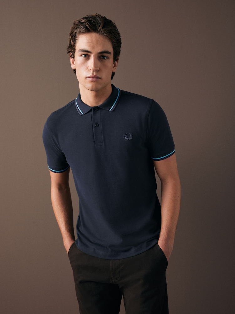 Fred Perry Mens Twin Tipped 100% Cotton Polo Shirt - Image 1 of 7 Fred Perry Mens Twin Tipped 100% Cotton Polo Shirt - Image 1 of 7