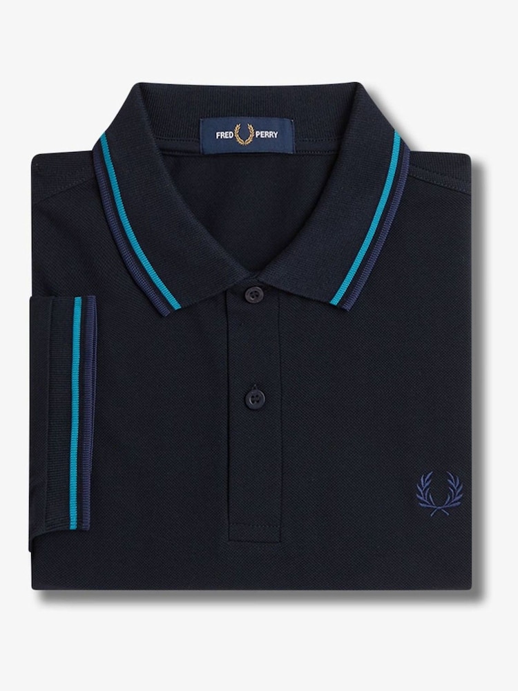Fred Perry Mens Twin Tipped 100% Cotton Polo Shirt - Image 7 of 7 Fred Perry Mens Twin Tipped 100% Cotton Polo Shirt - Image 7 of 7
